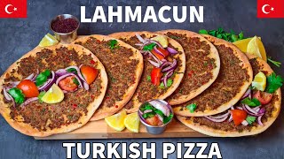 Lahmacun Recipe Turkish Pizza  Turkish Lahmacun Pizza Without Oven Perfect Dough Recipe [upl. by Rudwik976]