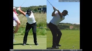 Jon Rahm golf swing  Long Iron faceon amp downtheline July 2017 [upl. by Jerry]