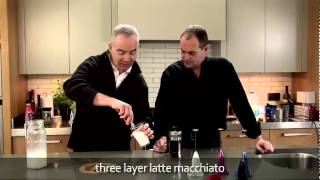 aerolatte  milk frother makes three layer caffè latte macchiato [upl. by Yalhsa]