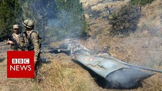 Pakistan shoots down two Indian jets over Kashmir  BBC News [upl. by Stasny]