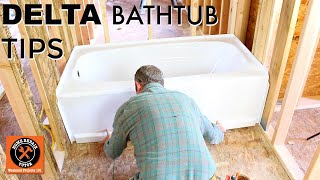 How to Install a Delta Acrylic Bathtub Quick Tips [upl. by Nnylasor]