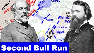 Second Battle of Bull Run Full Video  Animated Battle Map [upl. by Ennairod]