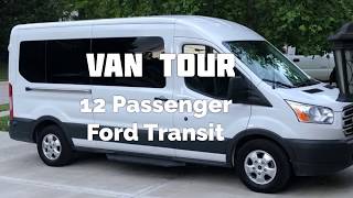 Large Family Van Tour 12 Passenger Ford Transit Medium Roof [upl. by Rather]