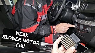 BLOWER MOTOR FAN WEAK LOW AIR FLOW FIX [upl. by De Witt47]