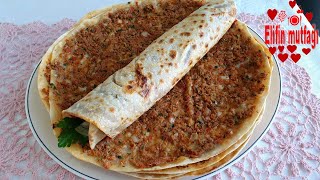 Turkish Pizza in the Pan Lahmacun Recipe Original recipe with 10 points [upl. by Truman]