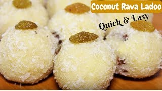 Coconut Rava Ladoo  Diwali Special Recipes  How To Make Rawa Ladoo  Sooji Laddu  Kanaks Kitchen [upl. by Julienne796]