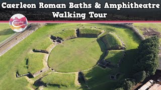 CAERLEON ROMAN BATHS amp AMPHITHEATRE WALES  Walking Tour  Pinned on Places [upl. by Yerkovich]