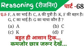 Reasoning Part  68ForRAILWAY NTPC GROUP D SSC CGL CHSL MTS BANK amp ALL EXAMS [upl. by Lienet]