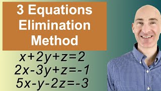 Solving Systems of 3 Equations Elimination [upl. by Olds390]