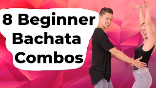 Bachata for Beginners  8 Bachata Beginner Combinations  Bachata Tutorials by MariusampElena [upl. by Ayatahs]