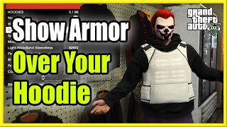 How to Equip ARMOR OVER HOODIE amp Clothes in GTA 5 Online Easy Method [upl. by Nagey470]