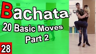 20 Bachata Basic Moves Part 2 Beginner  Bachata Tutorial 28  by MariusampElena [upl. by Cook]