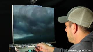 How to paint a stormy cloudy sky in oil with Tim Gagnon [upl. by Ahsiekel317]