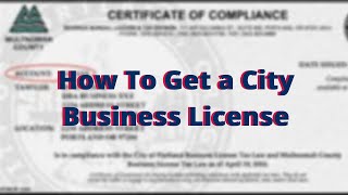 How to Get a City Business License [upl. by Lemcke604]