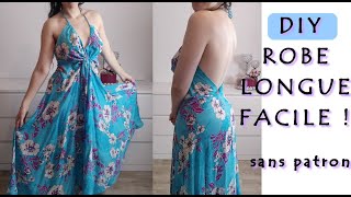 DIY Robe longue facile à coudre  Sans patron [upl. by Innad]