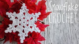 Snowflake Crochet Tutorial Schneeflocke Häkeln Anleitung [upl. by Enawd792]