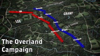 The Wilderness to Cold Harbor Grants Overland Campaign Animated Battle Map [upl. by Aubrey]