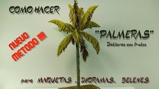 como hacer PALMERAS para MAQUETAS BELENES y DIORAMAS nuevo metodo facil y economico2019 [upl. by Atirat]