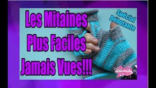 DIY Comment Faire Des Mitaines Faciles How To Knit Fingerless Easily [upl. by Gonagle]