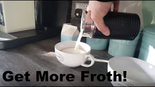 How to Get More Froth from Your Nespresso Coffee Aeroccino  Nespresso tips and help [upl. by Nivej574]