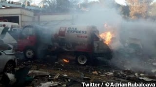 Mexico City Gas Explosion Kills At Least 2 Near Hospital [upl. by Epuladaug567]