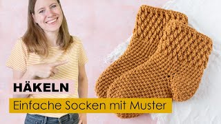 Socken häkeln mit Muster [upl. by Jacky]