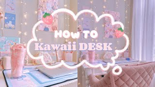 How To Create a Kawaii Desk  Desk Tour  Aesthetic and Pastel MAKEOVER [upl. by Bibbie480]