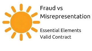 Fraud vs Misrepresentation  Other Essential Elements of a Valid Contract  CA CPT  CS amp CMA [upl. by Premer]