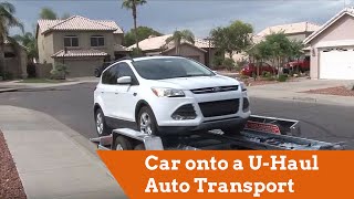 How to Load a Car onto a UHaul Auto Transport [upl. by Ayekin930]