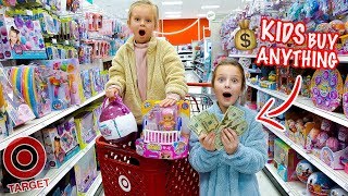 KIDS NO BUDGET TARGET SHOPPING 🤑 Peyton amp Olivia Toy Haul [upl. by Noraj463]